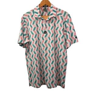 Men's Bad Birdie 3 Button Short Sleeve Golf Polo Shirt Size L